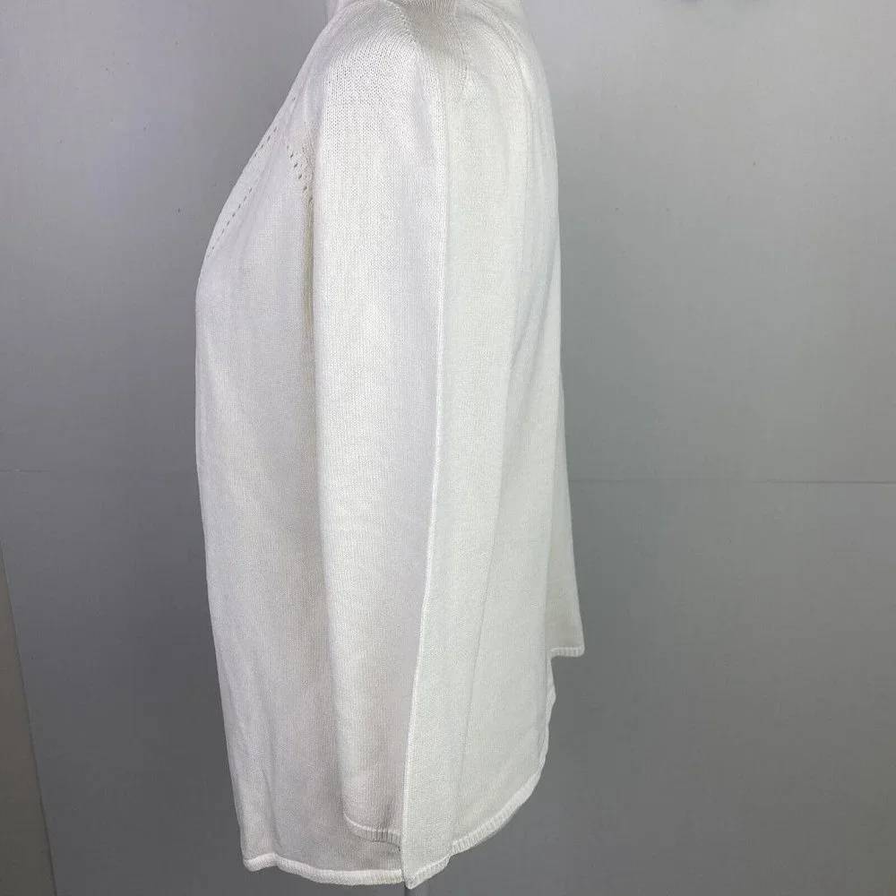 Chelsea Design Size M White Knit Cardigan - Picture 5 of 8